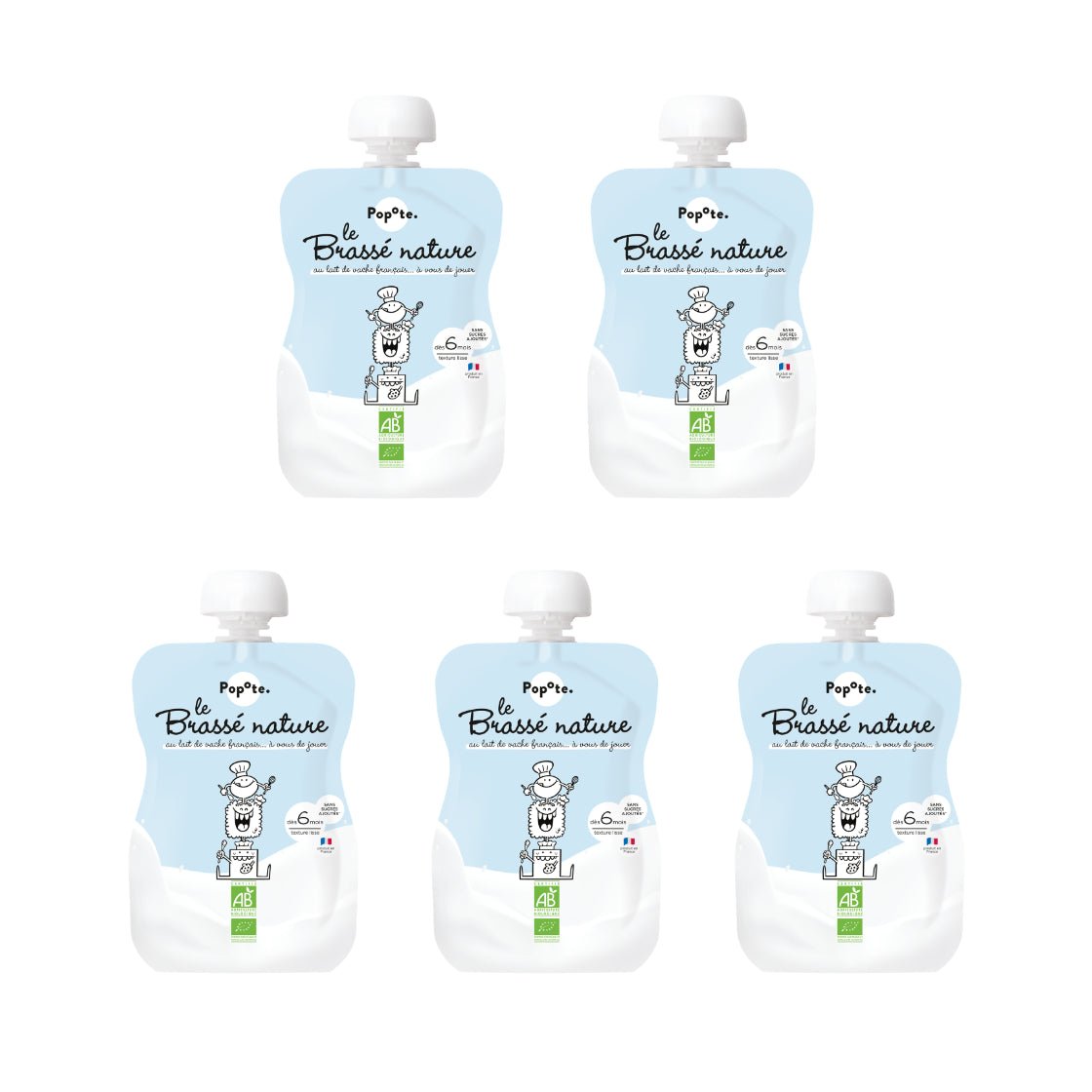 Pack de 5 Brassés Nature - Popote Bébé