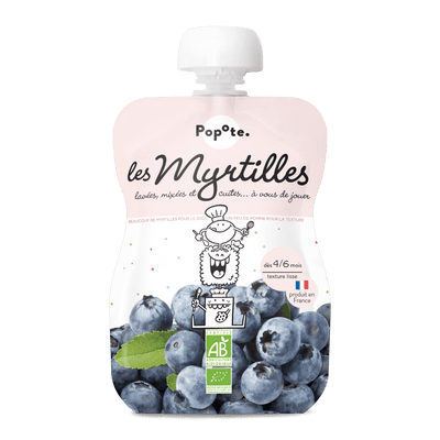 Compote bio myrtilles 120g pour bébé dès 4-6 mois - Popote Bébé