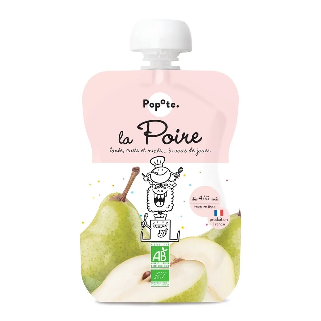 Compote bio poire 120g pour bébé dès 4-6 mois - Popote Bébé