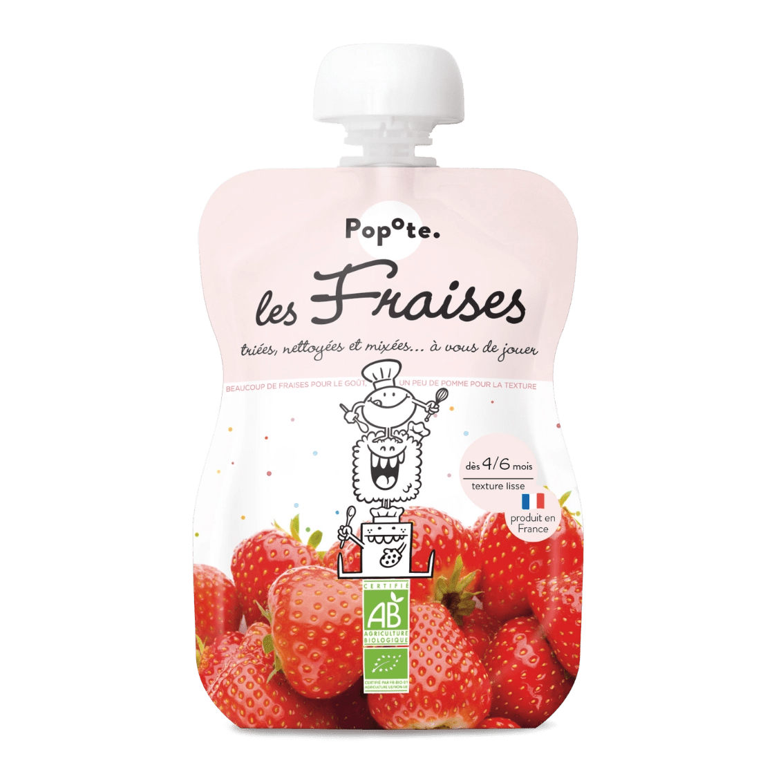 Compote bio fraises 120g pour bébé dès 4-6 mois - Popote Bébé