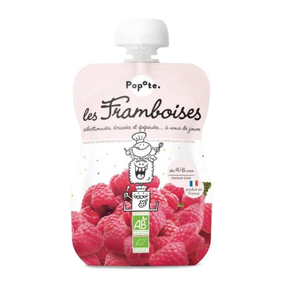 Compote bio framboises 120g pour bébé dès 4-6 mois - Popote Bébé