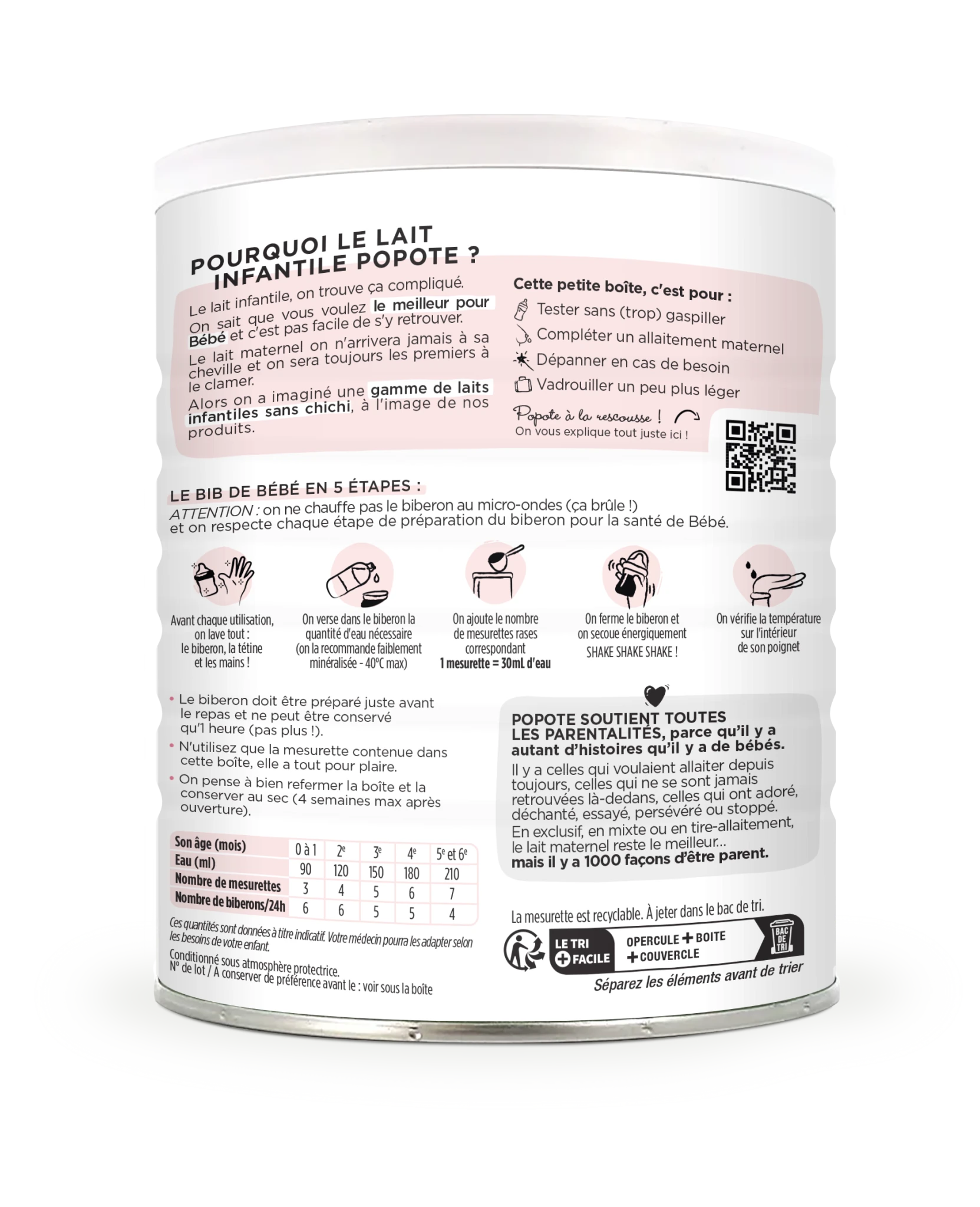 Le Lait 1er âge 400g - Popote Bébé