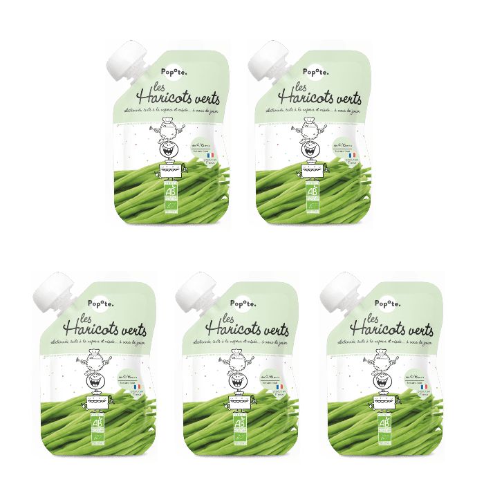 Pack de 5 Popote Haricots verts - Popote Bébé